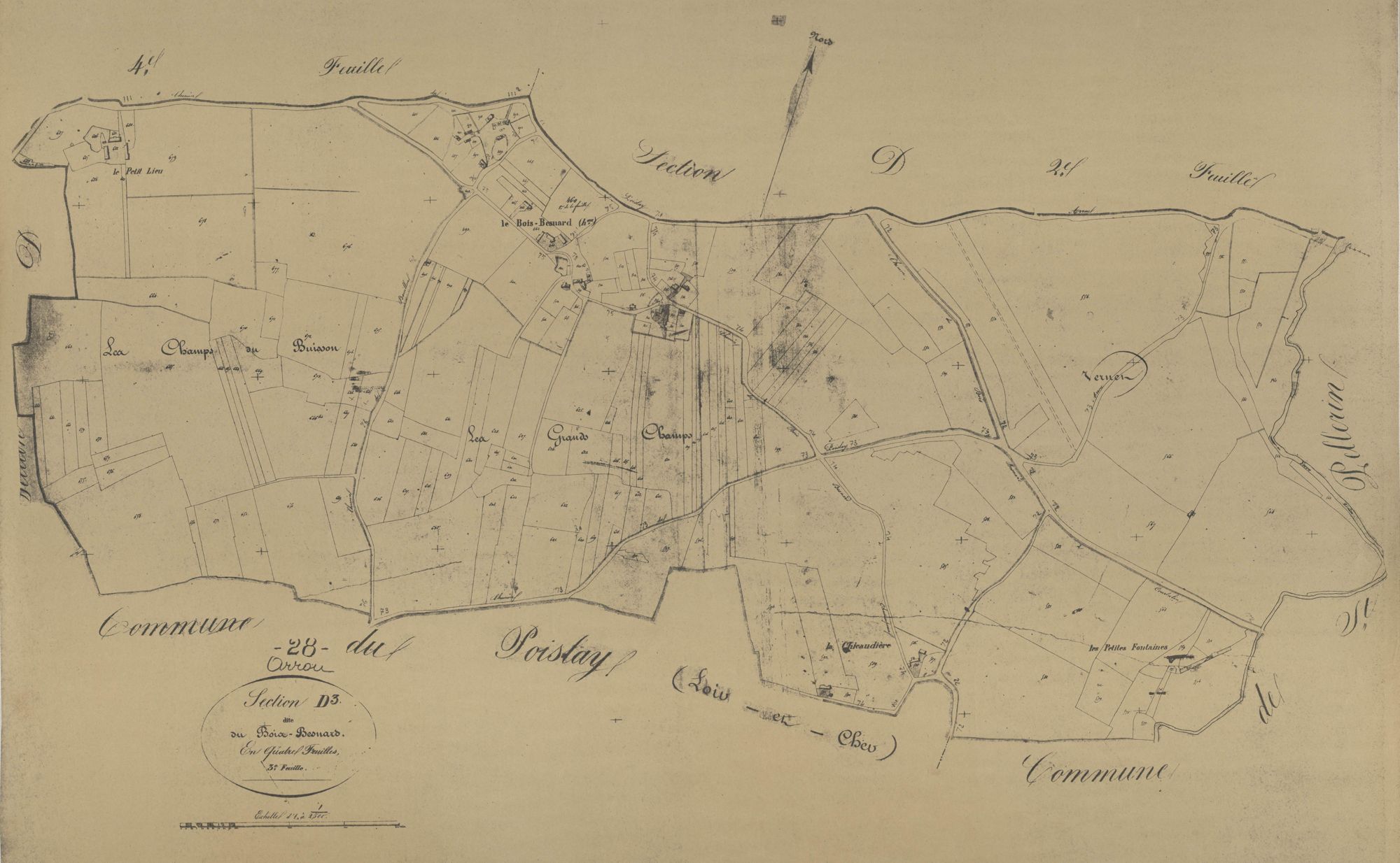 Section D, le Bois-Besnard, feuille 3.