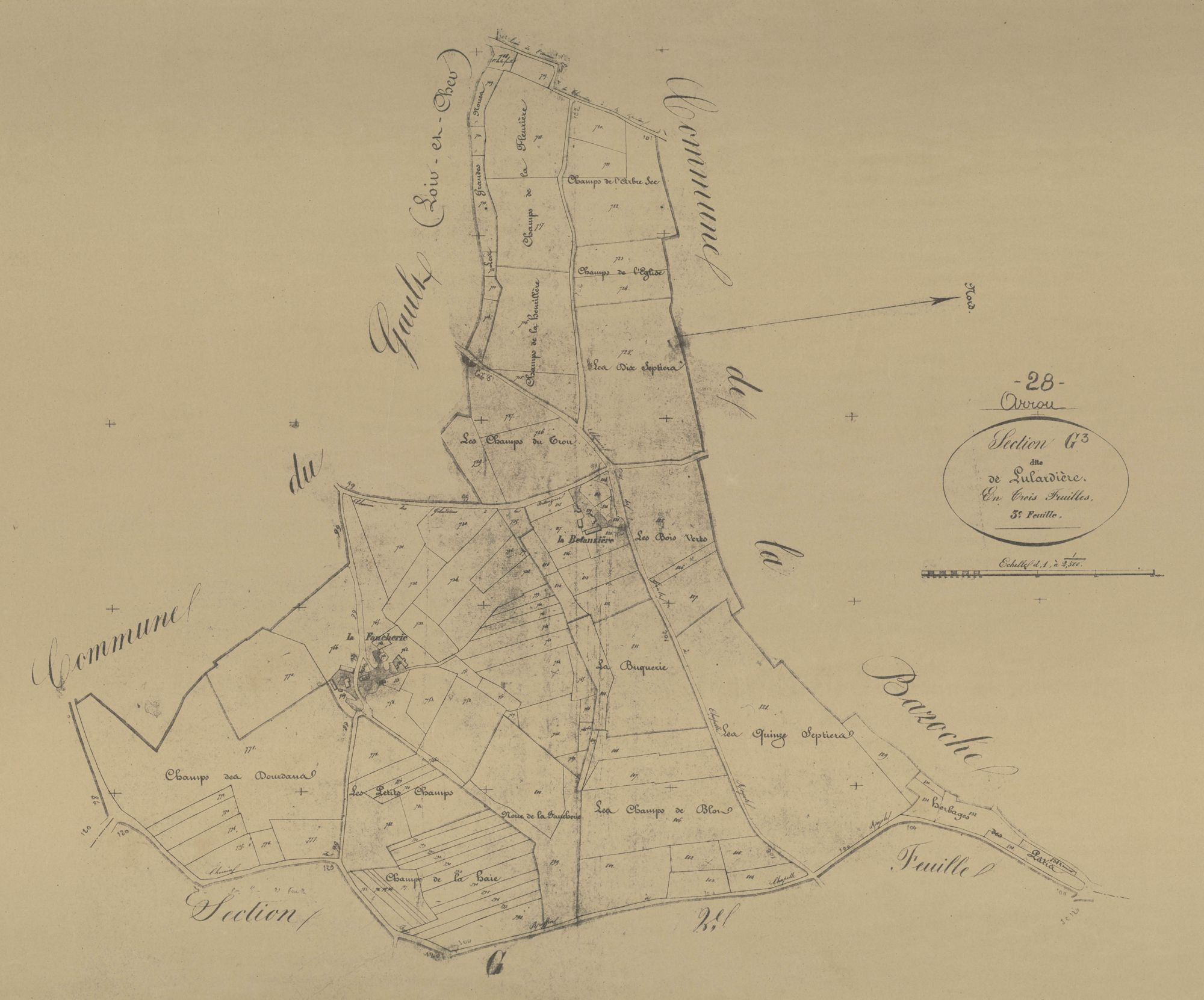 Section G, Lulardière, feuille 3.