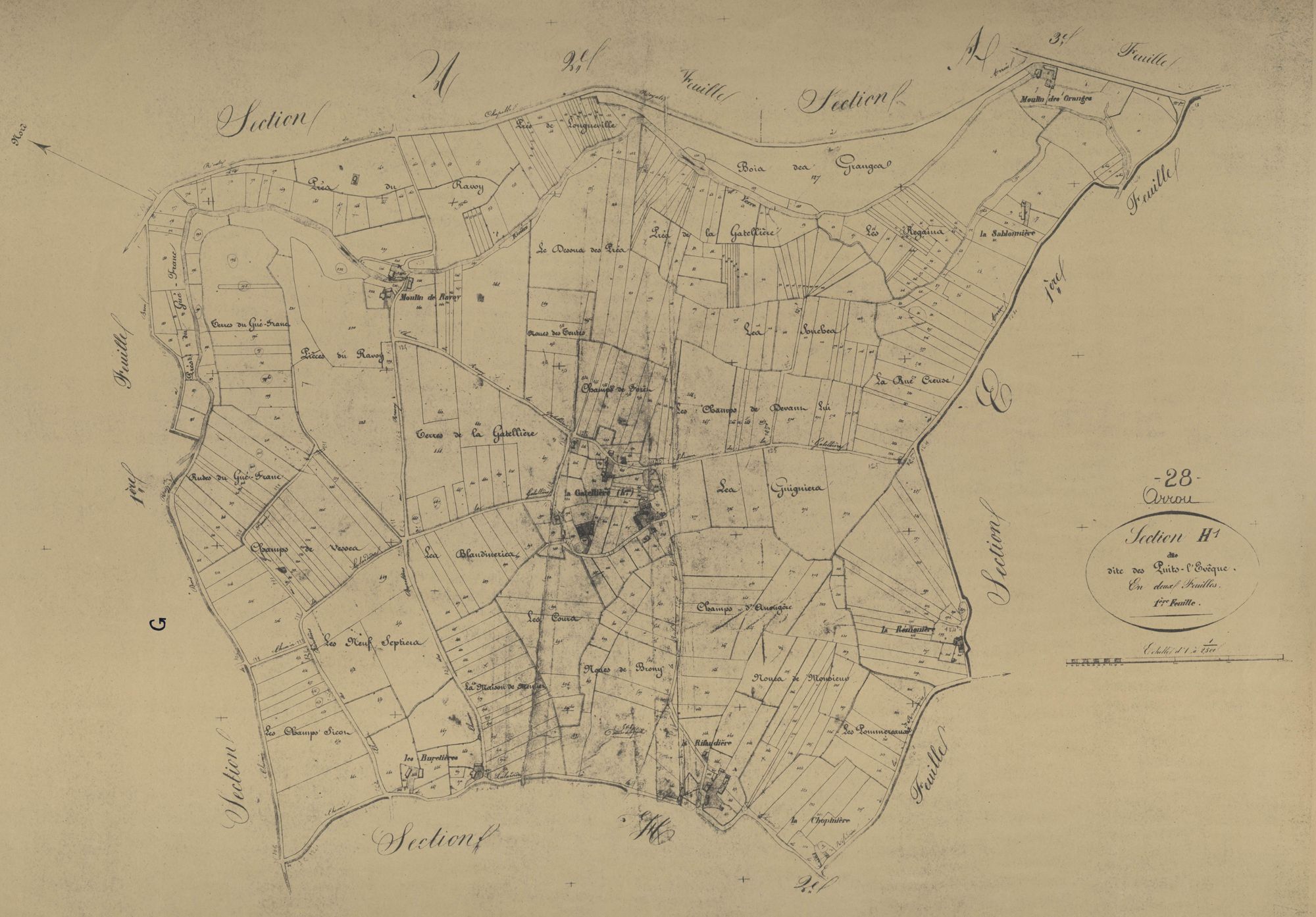 Section H, les Puits-l'Evêque, feuille 1.
