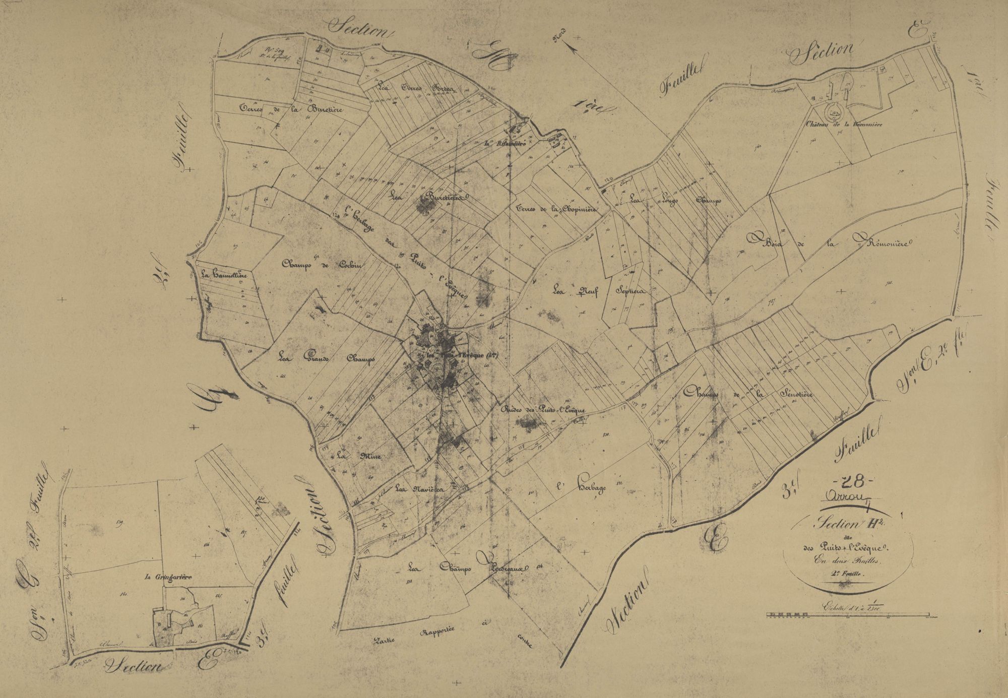 Section H, les Puits-l'Evêque, feuille 2.