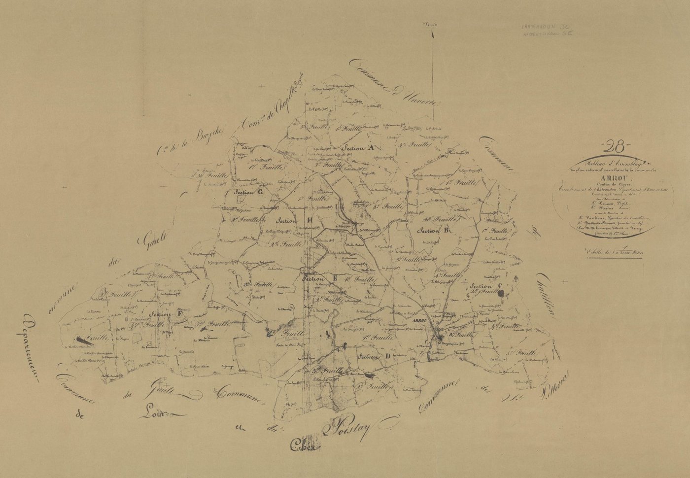 Tableau d'assemblage du plan parcellaire.