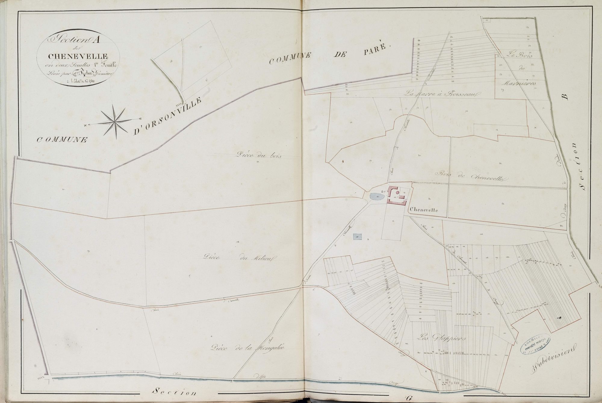 Section A, Chenevelle, feuille 1.