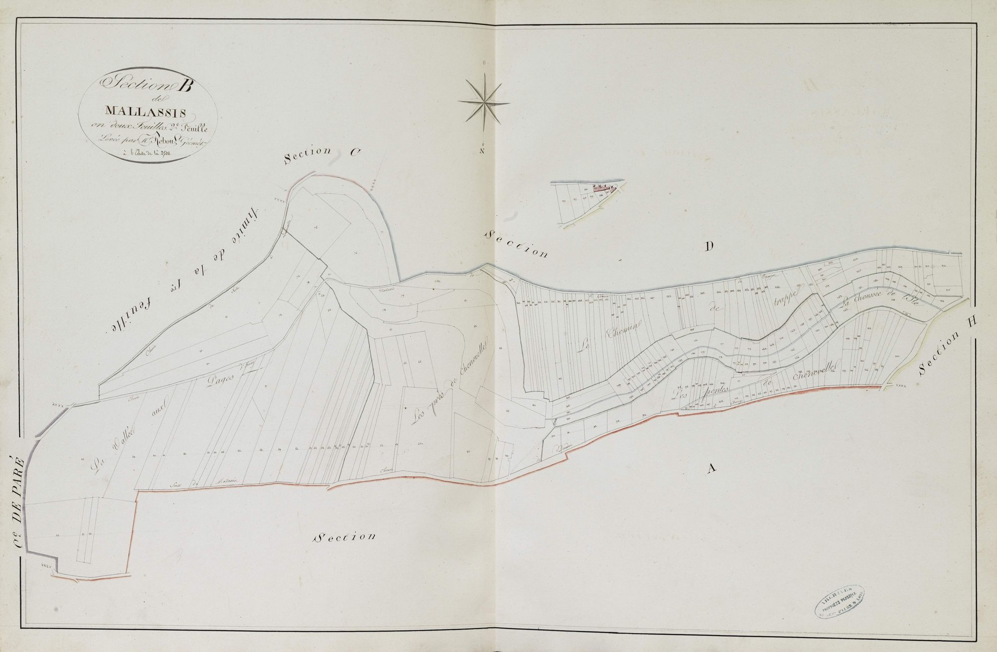 Section B, Malassis, feuille 2.