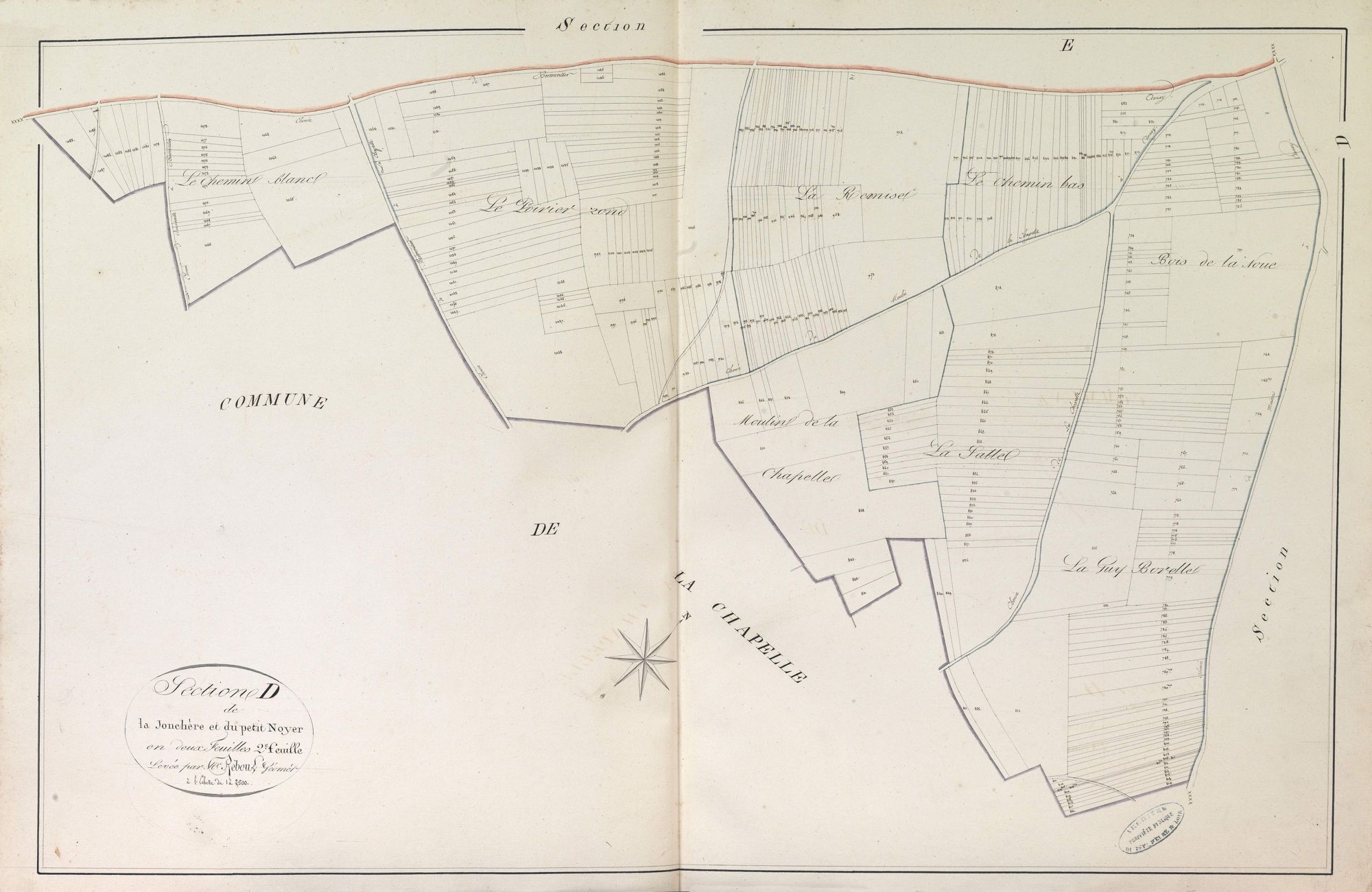 Section D, la Jonchère et le Petit Noyer, feuille 2.