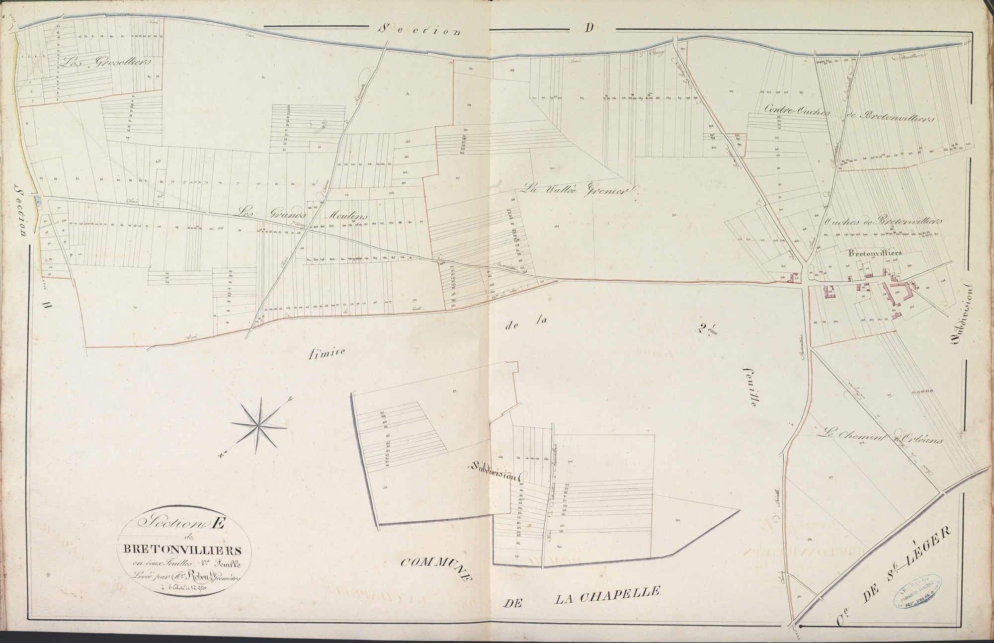 Section E, Bretonvilliers, feuille 1.