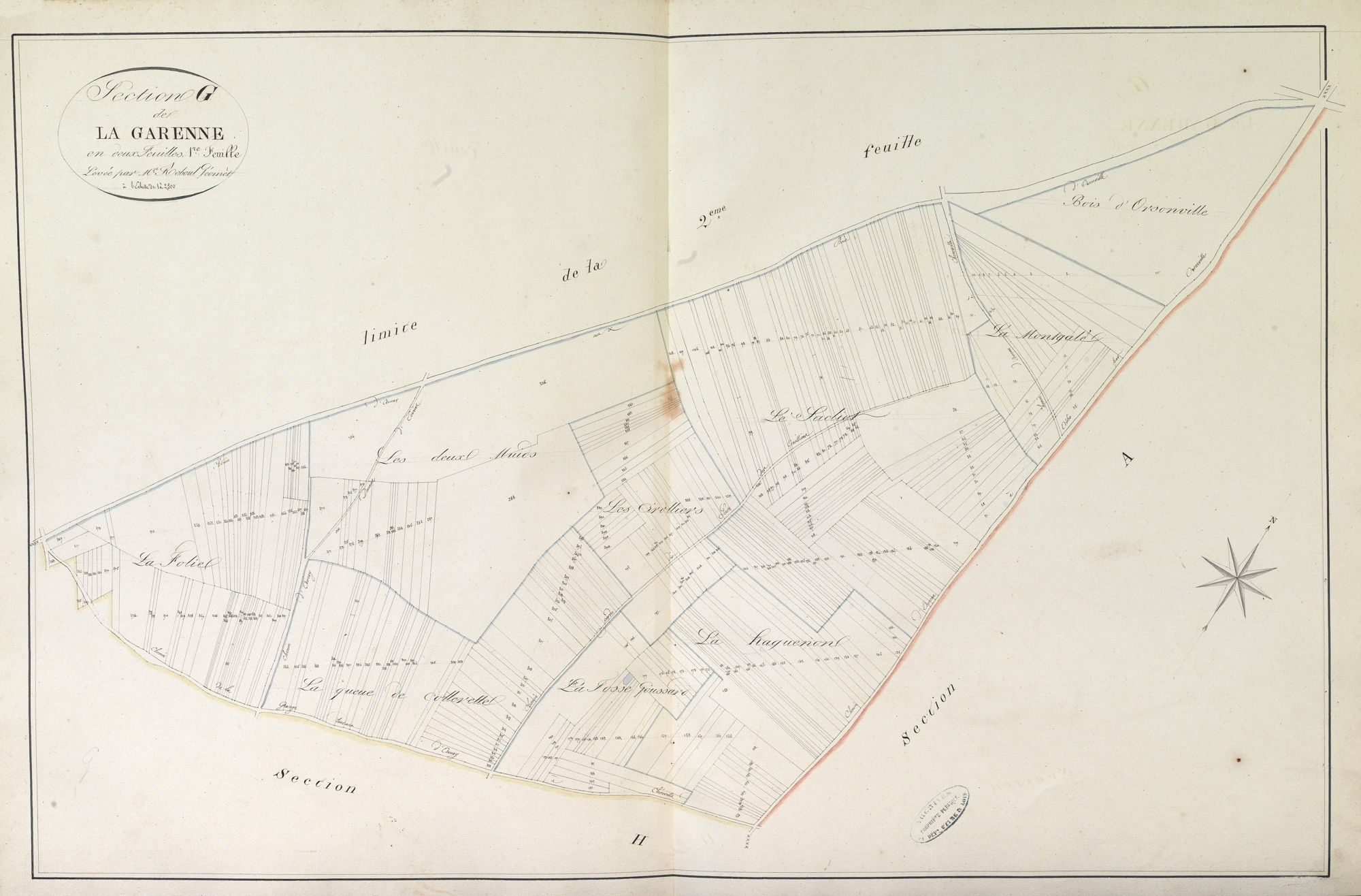 Section G, la Garenne, feuille 1.