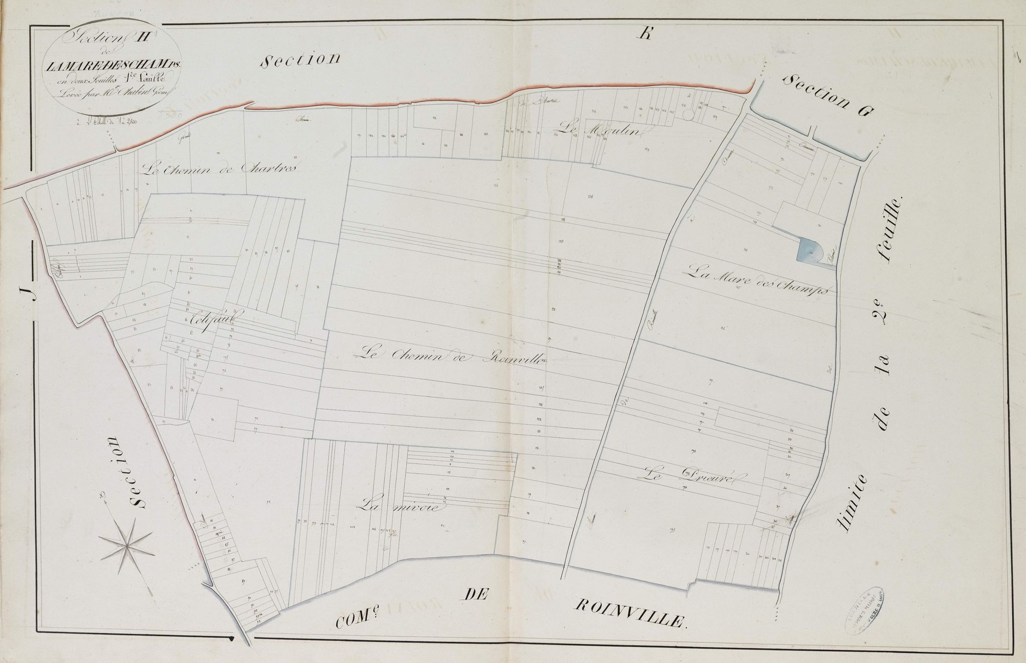 Section H, la Mare des Champs, feuille 1.
