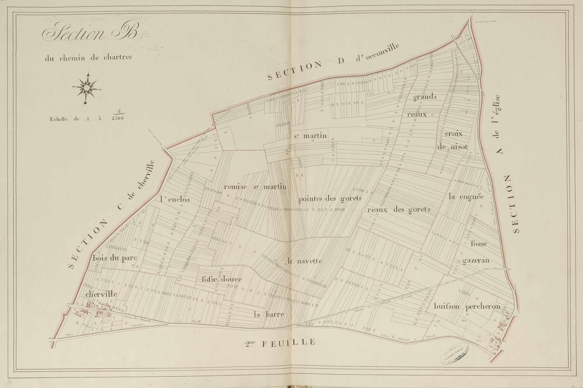 Section B, le Chemin de Chartres, feuille 1.