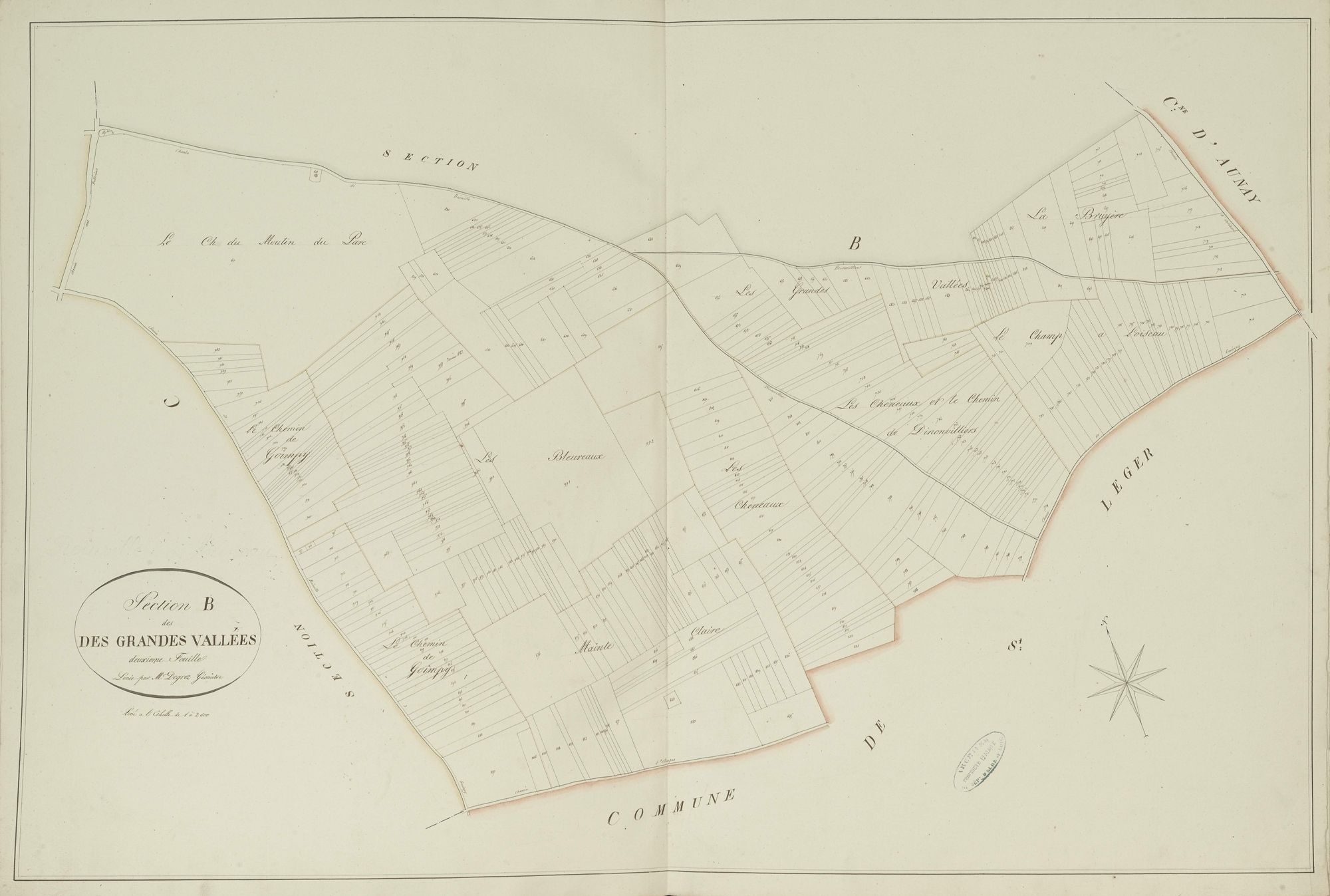 Section B, les Grandes Vallées, feuille 2.
