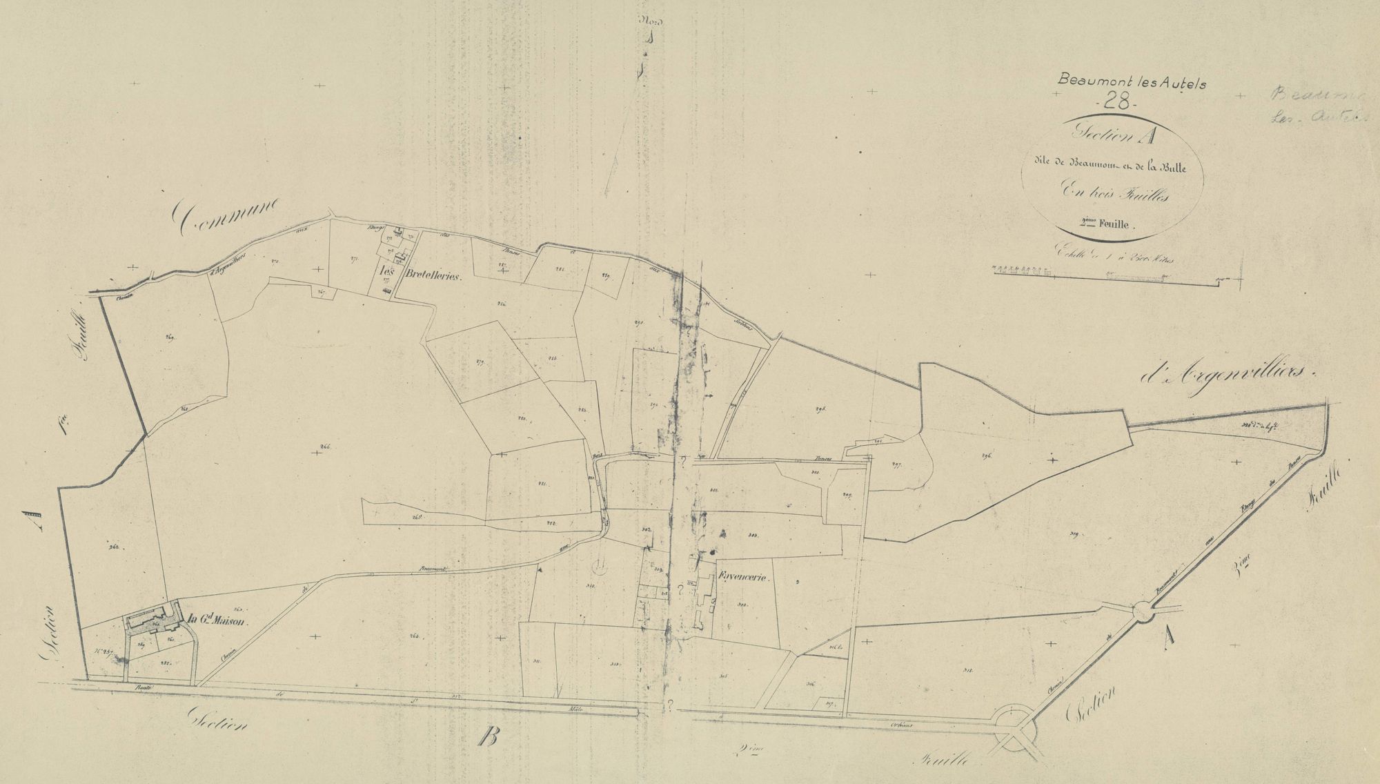 Section A, Beaumont et la Butte, feuille 2.