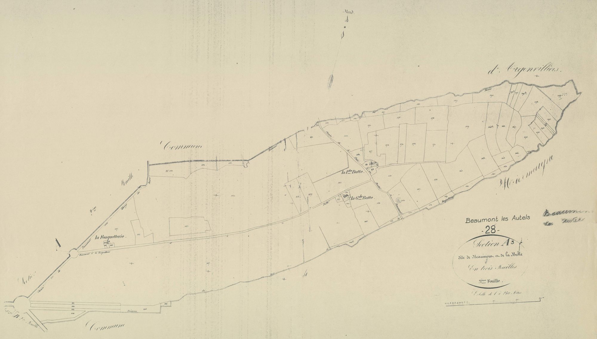Section A, Beaumont et la Butte, feuille 3.