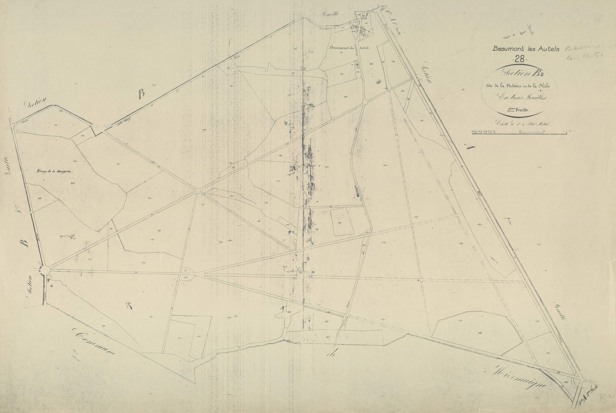 Section B, la Oudrière et la Flèche. feuille 2.