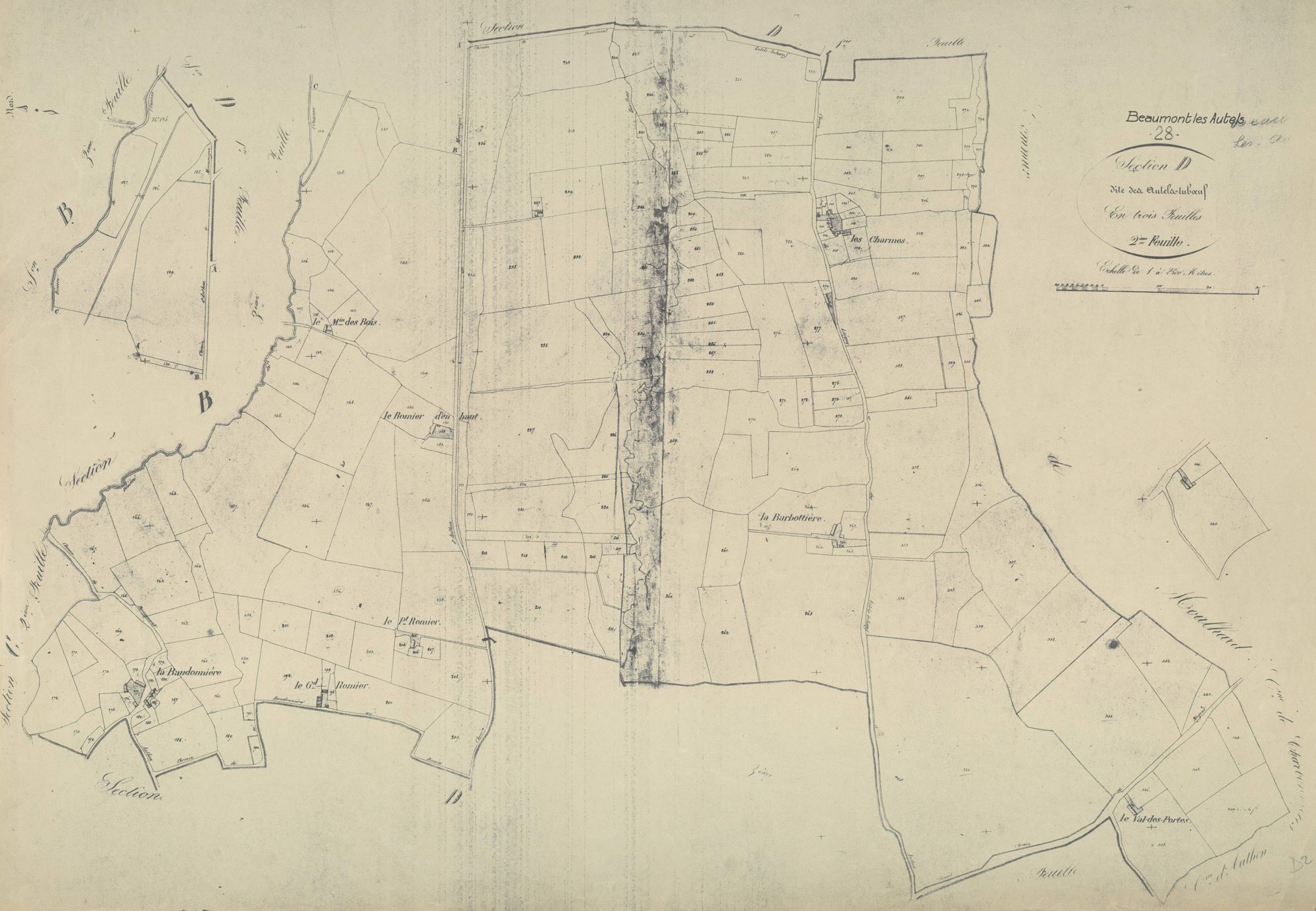 Section D, les Autels-Tuboeuf, feuille 2.