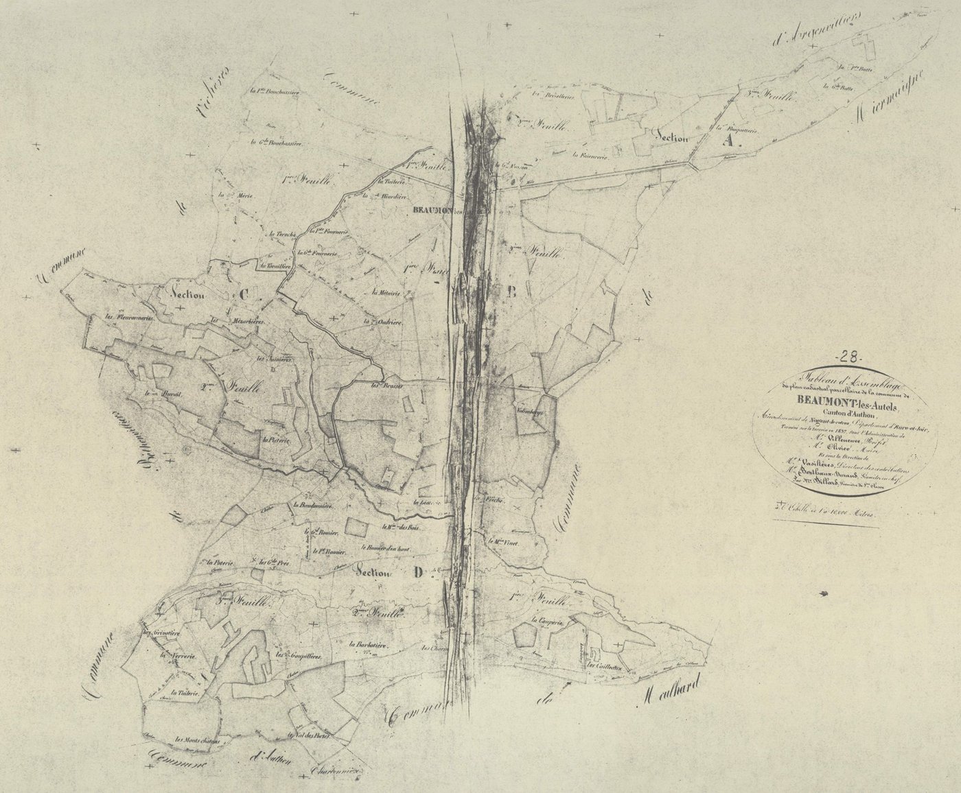 Tableau d'assemblage du plan parcellaire.