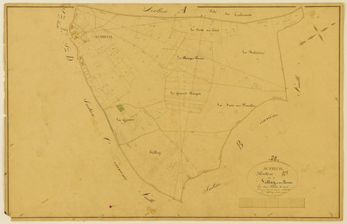 Section B, Feillay et les Bordes, feuille 1 / Terminée sur le terrain par Monsieur Godefroy, Géomètre secondaire.