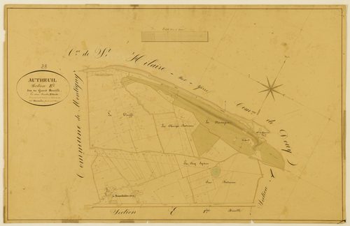 Section E, Grand-Bouville, feuille 2 / Terminée sur le terrain (...) par Monsieur Démoulin, Géomètre de 1ère classe.