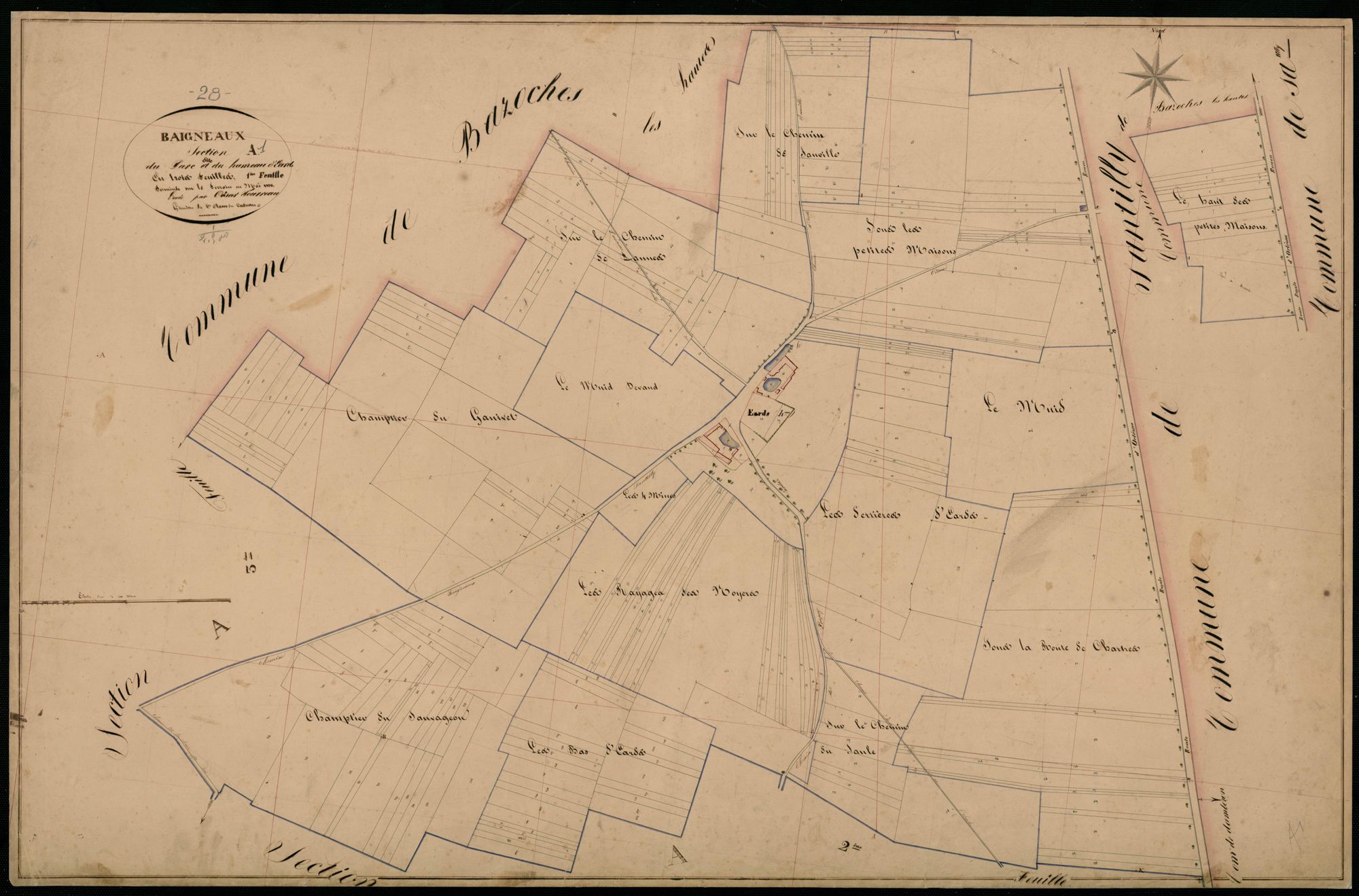 Section A, le Parc et le hameau d'Eards, feuille 1.