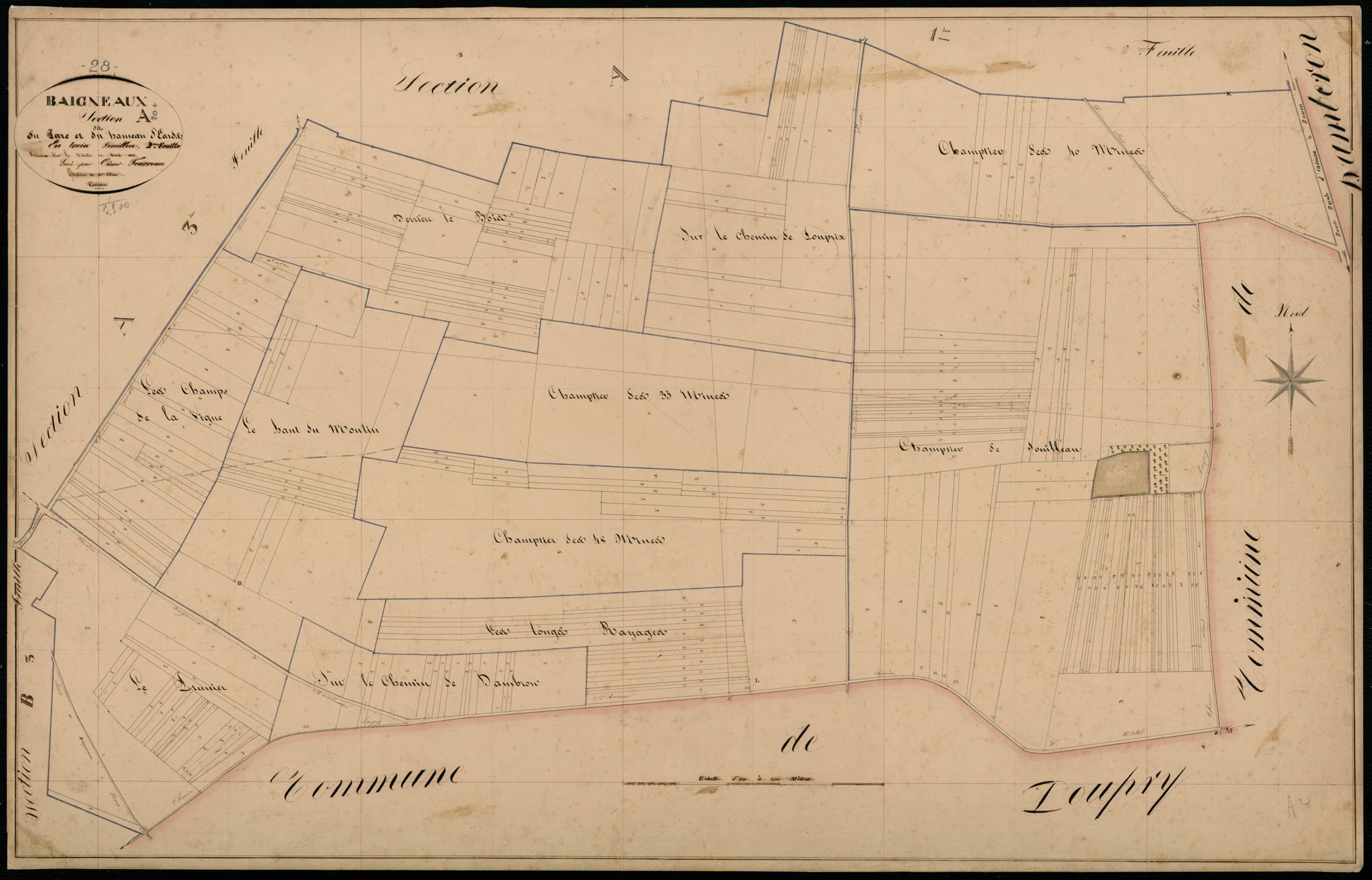 Section A, le Parc et le hameau d'Eards, feuille 2.