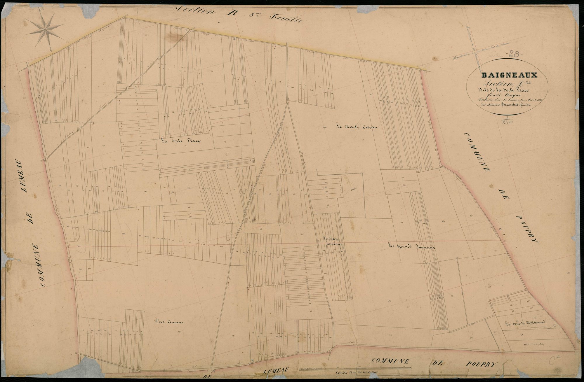 Section C, la Forte Place, en une feuille / Terminée sur le terrain par Monsieur Beauchet, Géomètre.