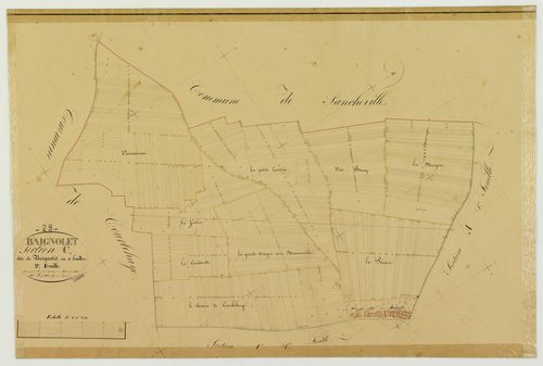 Section C, Baignolet, feuille 2 / Terminée sur le terrain par Monsieur Letellier, Géomètre secondaire.