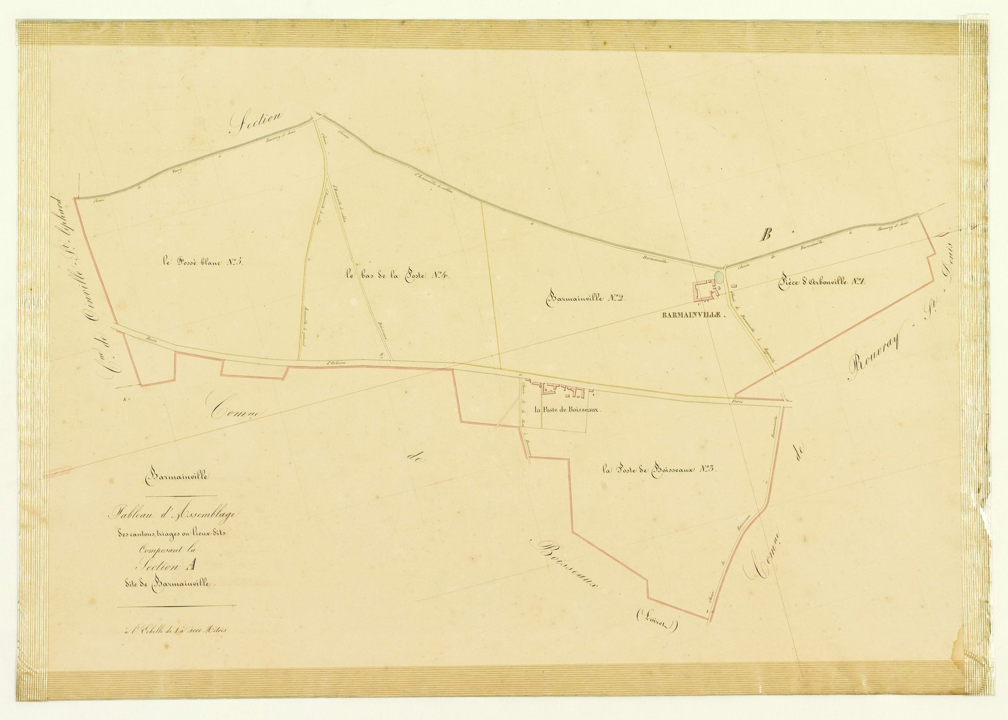 Tableau d'assemblage des cantons, triages ou lieux-dits composant la commune de Barmainville, Section A.