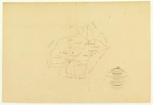 Tableau d'assemblage du plan cadastral parcellaire de la commune de Barmainville, Canton de Janville, Arrondissement de Chartres / Terminé sur le terrain en 1839 (...) par Monsieur Lesage, Géomètre de 1ère classe.