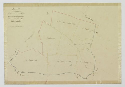 Tableau d'assemblage des cantons, triages ou lieux-dits composant la section E, Faverolles.
