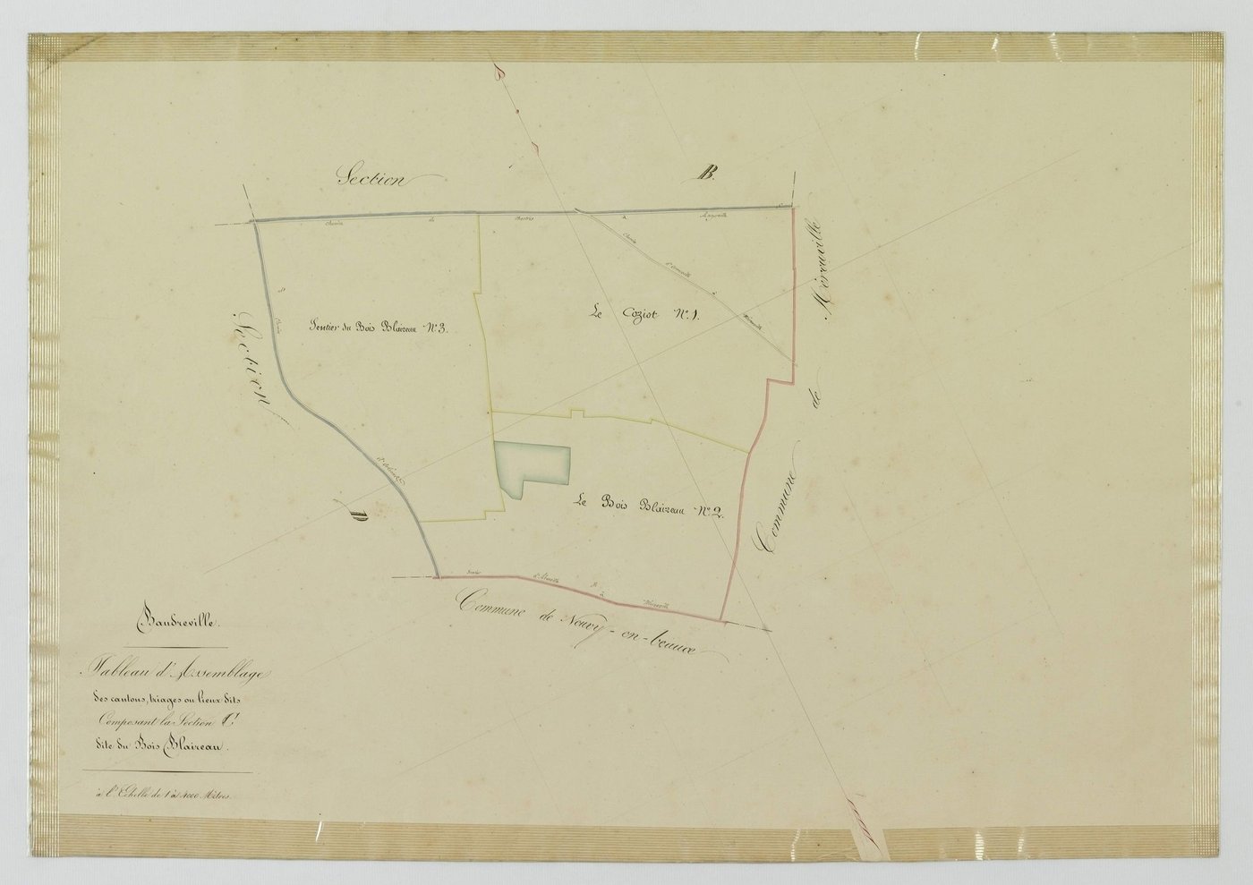 Tableau d'assemblage des cantons, triages ou lieux-dits composant la section C, le Bois Blaireau.