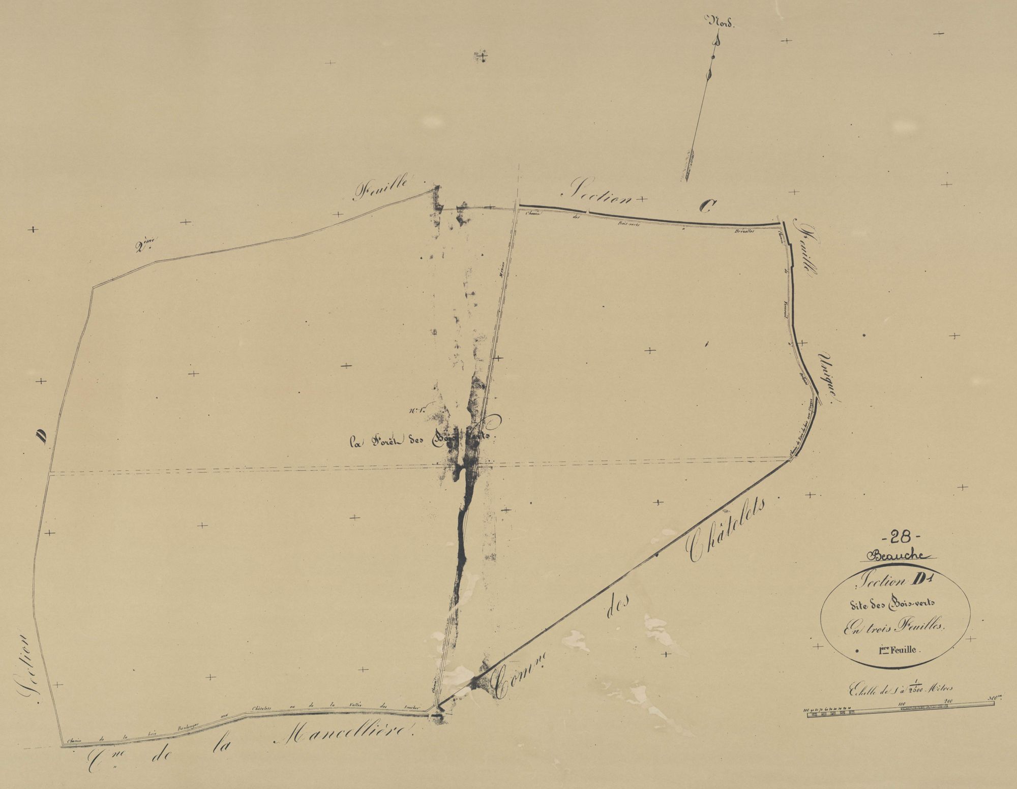 Section D, les Bois-Verts, feuille 1.