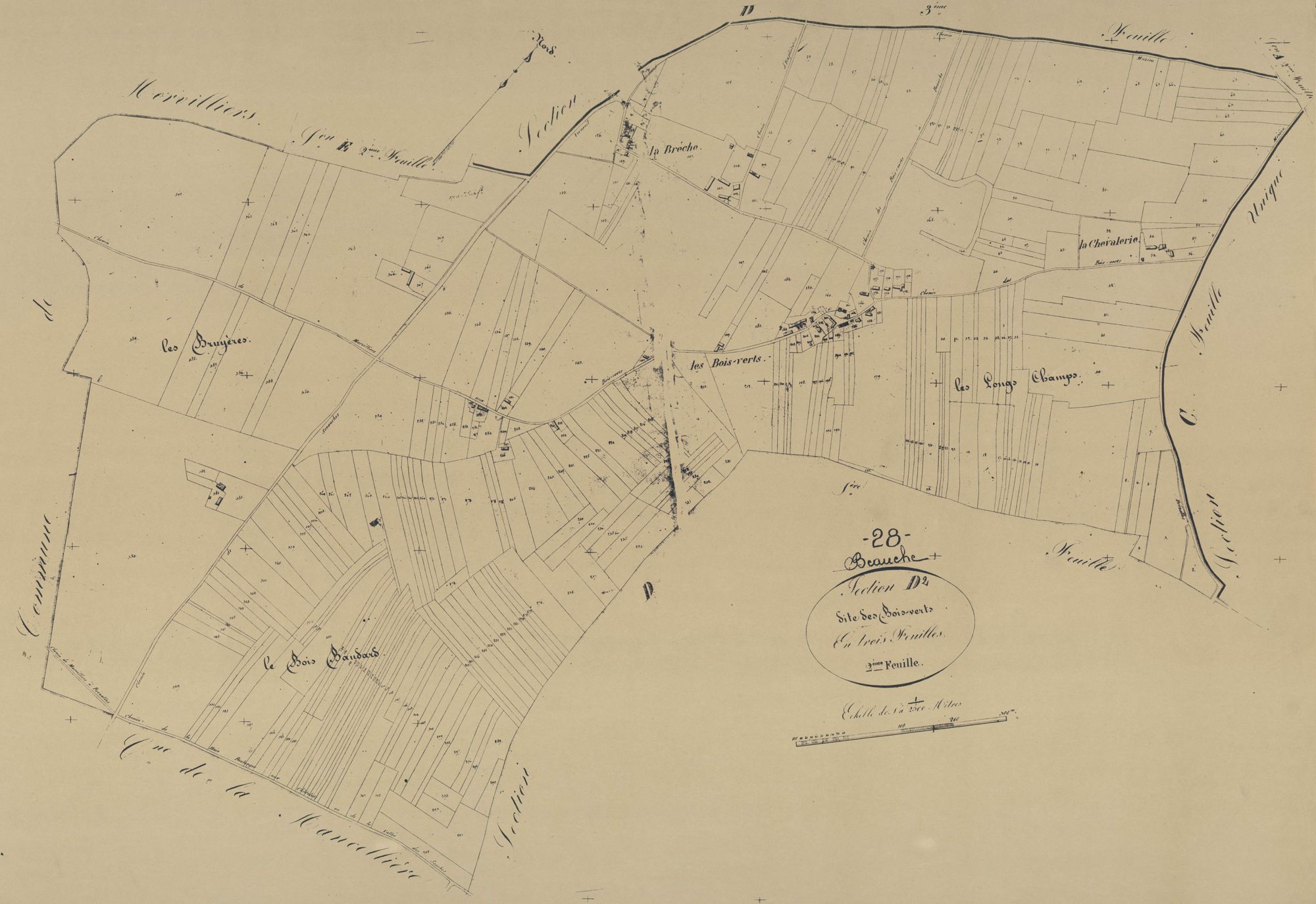 Section D, les Bois-Verts, feuille 2.