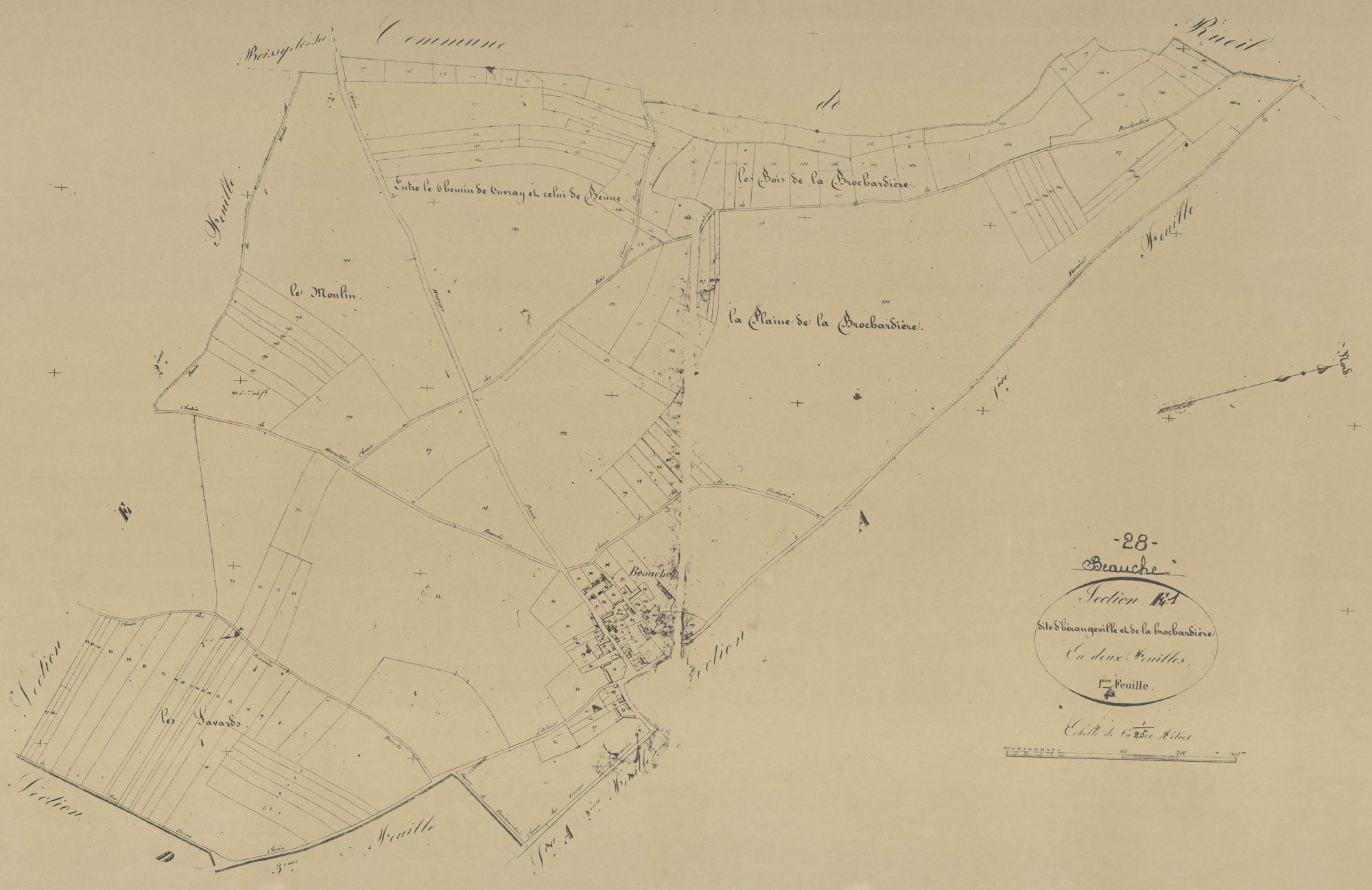 Section E, Hérangeville et la Brochardière, feuille 1.
