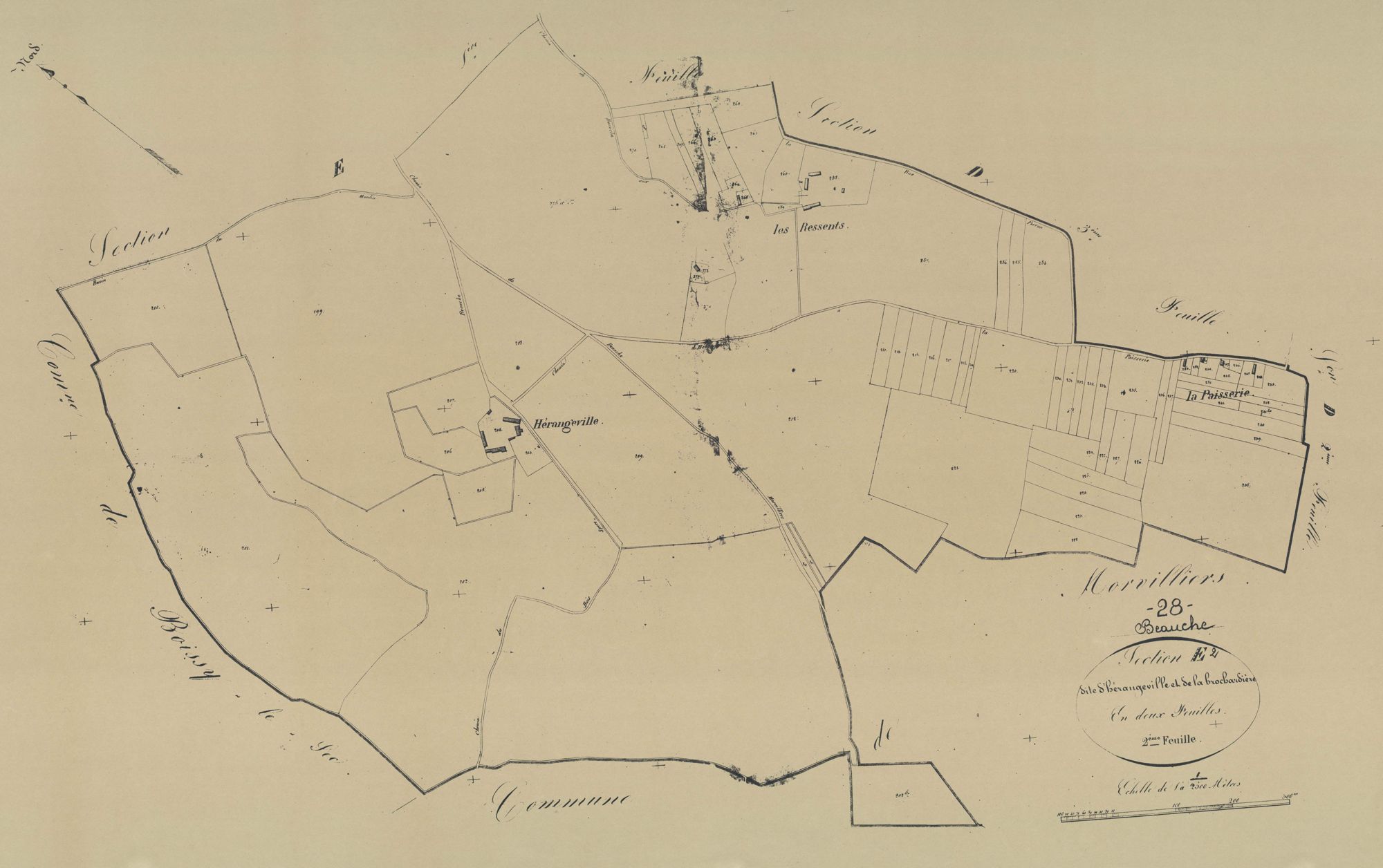 Section E, Hérangeville et la Brochardière, feuille 2.