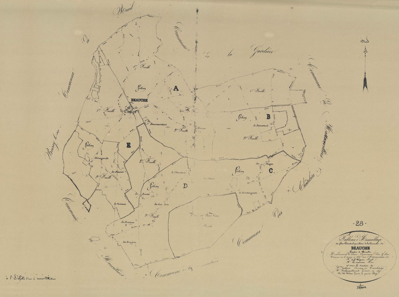 Tableau d'assemblage du plan parcellaire.