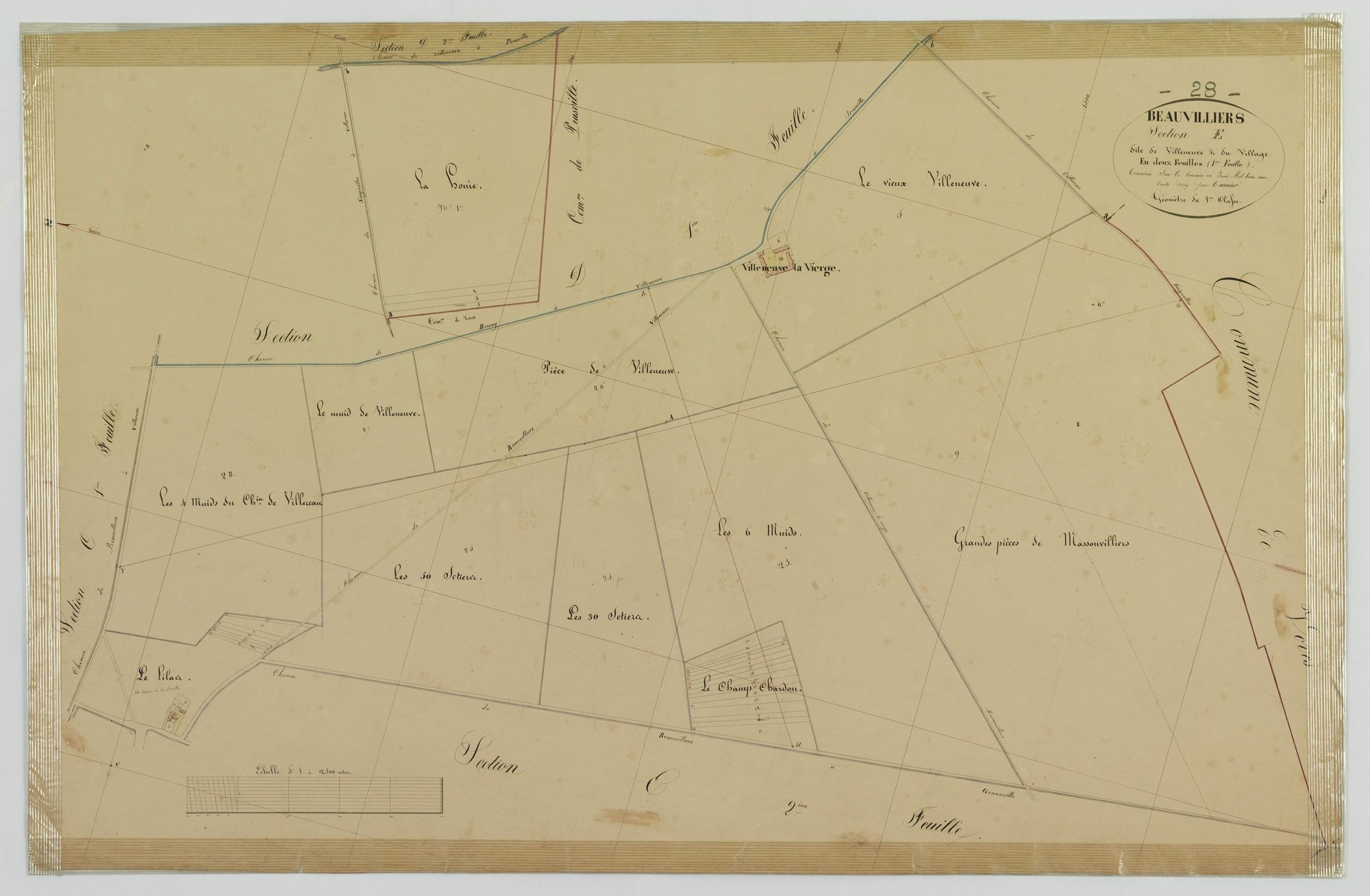 Section E, Villeneuve et le Village, feuille 1.