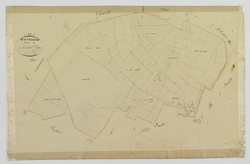 Section A, Mauloup, feuille 2 / Terminée sur le terrain par Monsieur Poilay, Géomètre secondaire.