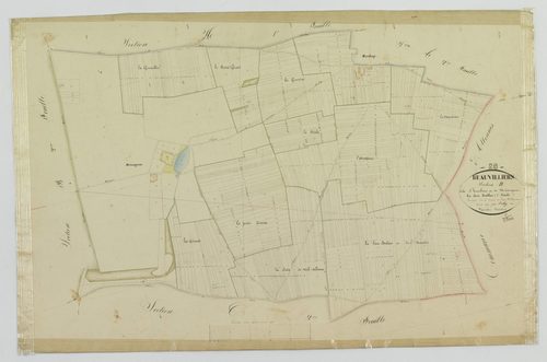 Section B, Hombière et Mésangeon, feuille 1 / Terminée sur le terrain par Monsieur Poilay, Géomètre secondaire.