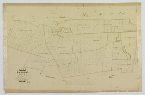 Section B, Hombière et Mésangeon, feuille 2 / Terminée sur le terrain par Monsieur Poilay, Géomètre secondaire.