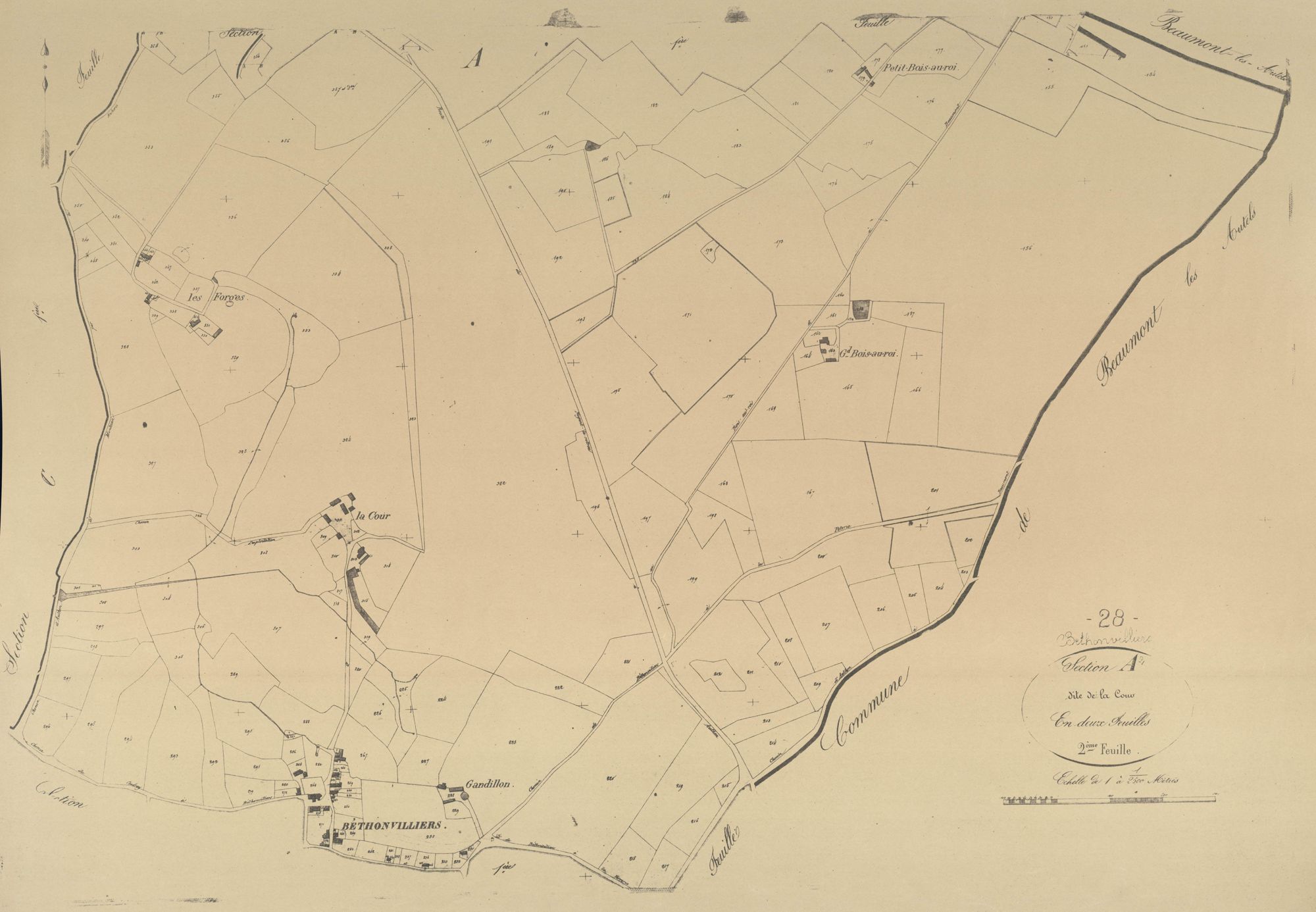 Section A, la Cour, feuille 2.