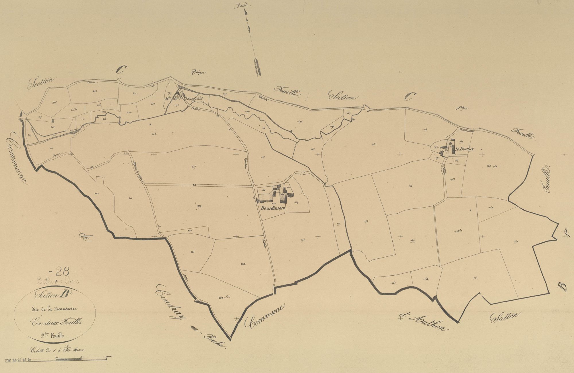 Section B, la Beausserie, feuille 2.