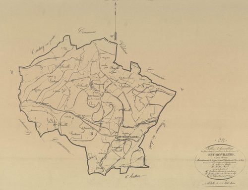Tableau d'assemblage du plan parcellaire.