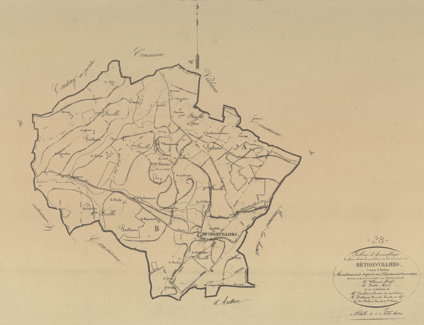 Tableau d'assemblage du plan parcellaire.