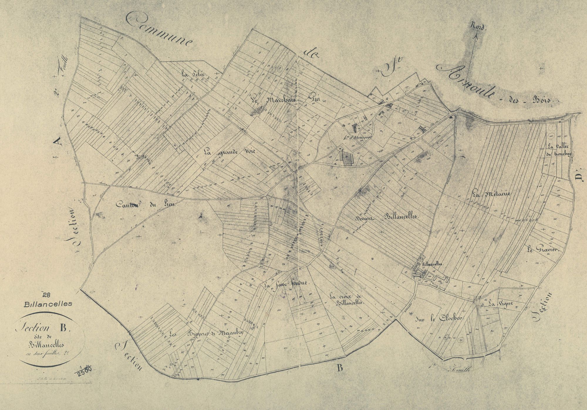 Section B, Billancelles, feuille 2.