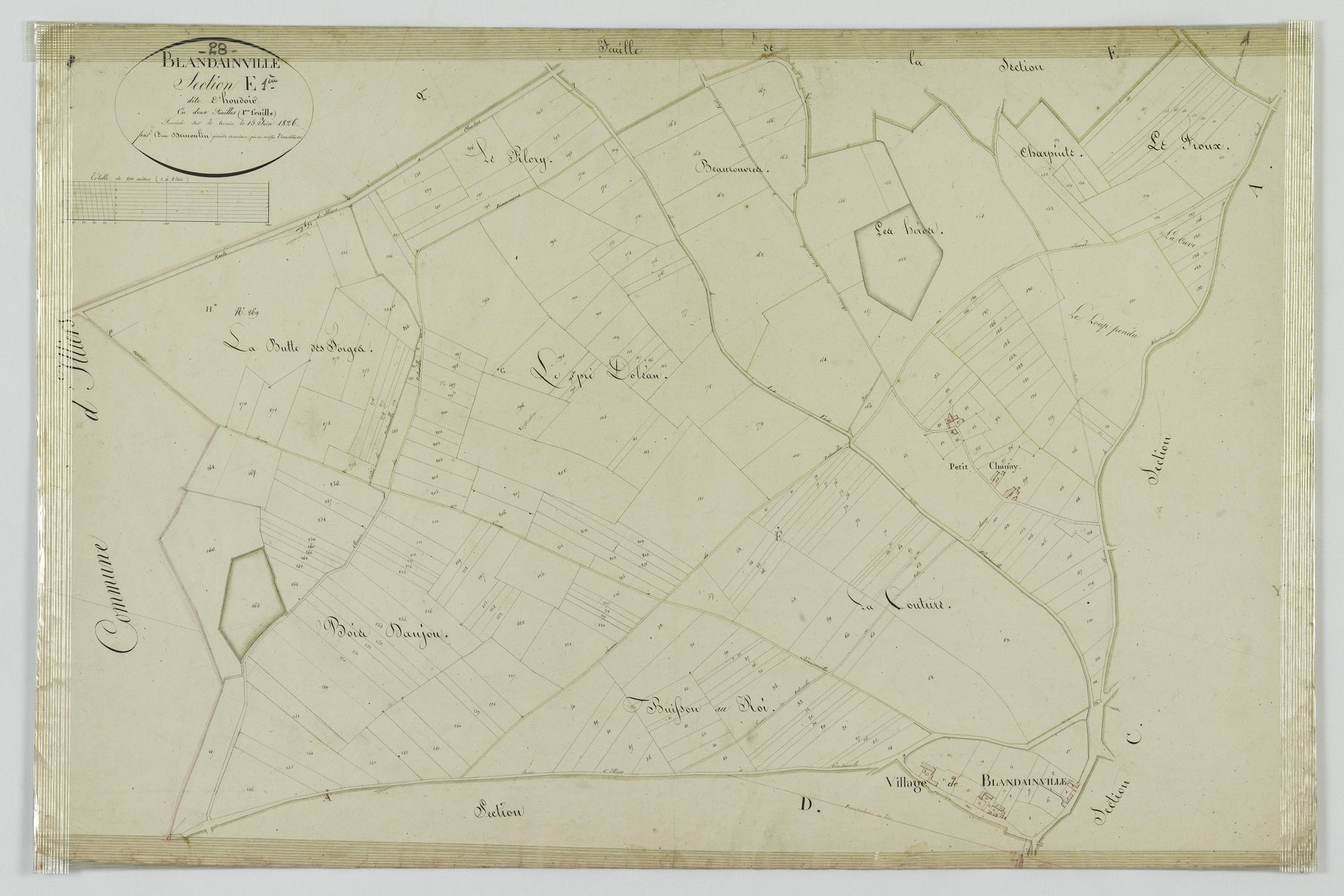Section E, Houdoire, feuille 1.
