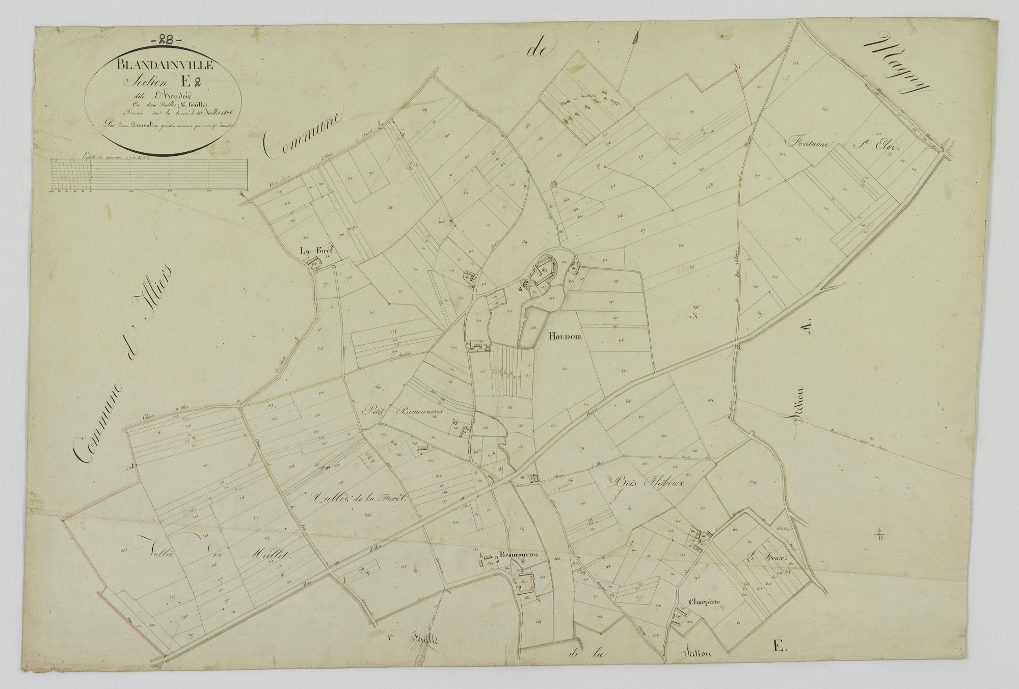 Section E, Houdoire, feuille 2.