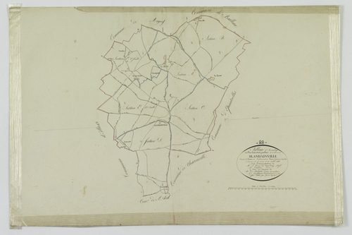 Tableau d'assemblage du plan cadastral parcellaire de la commune de Blandainville, Canton de Chartres-sud, Arrondissement de Chartres / Terminé sur le terrain le 10 avril 1826 (...) par Monsieur Court, Géomètre arpenteur.