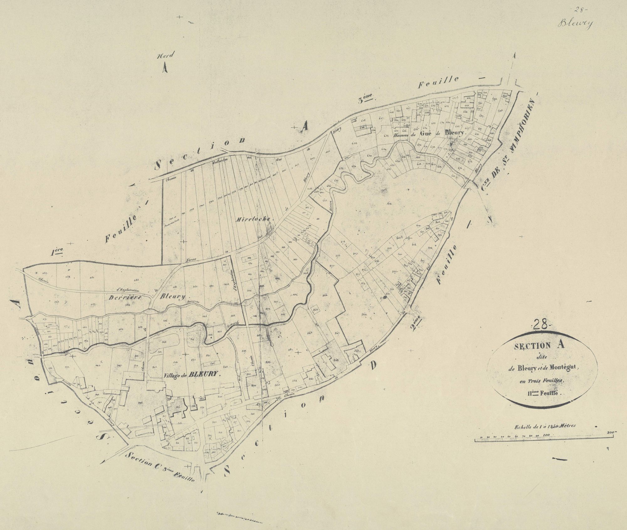 Section A, Bleury et Montégut, feuille 2.