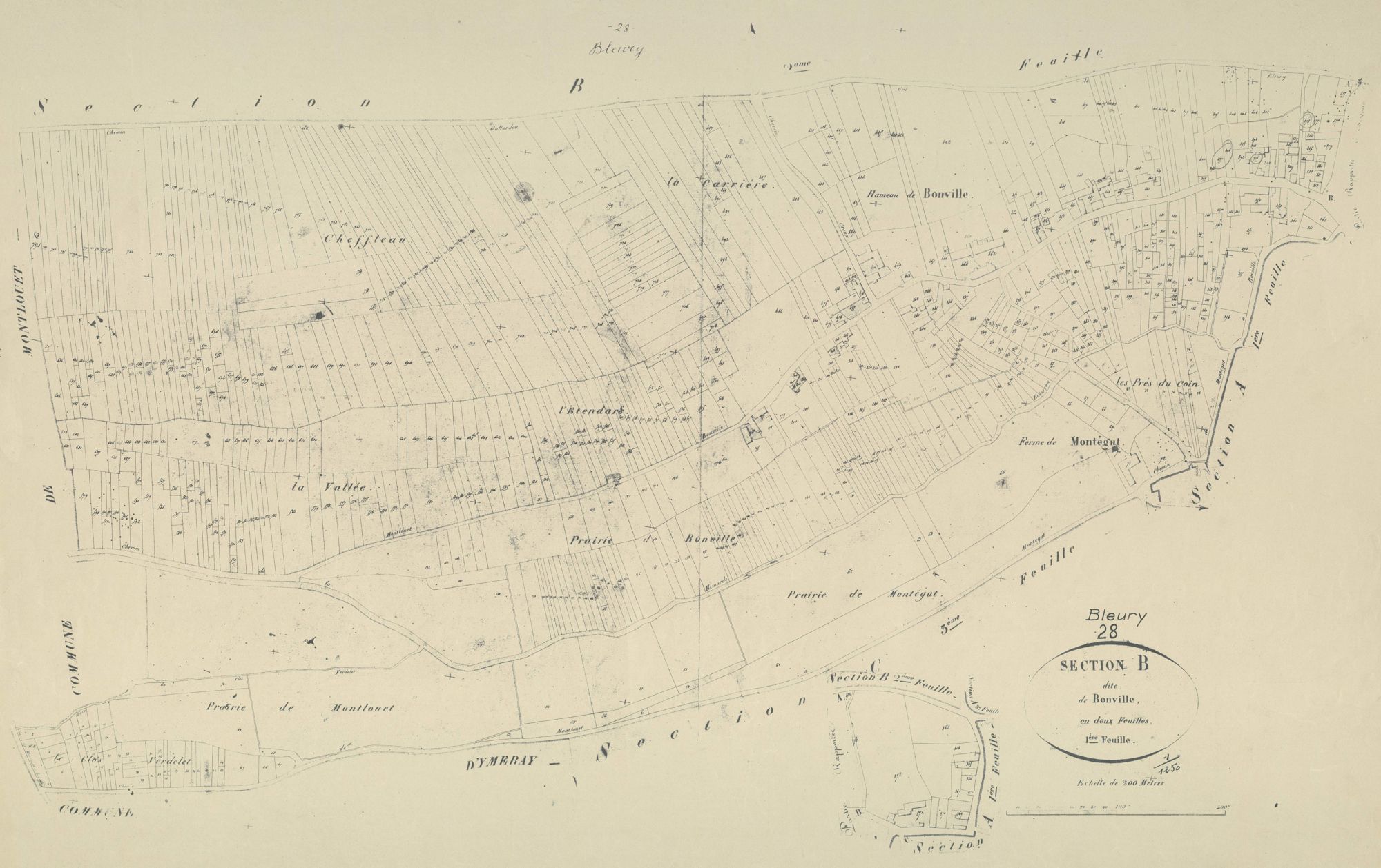 Section B, Bonville, feuille 1.