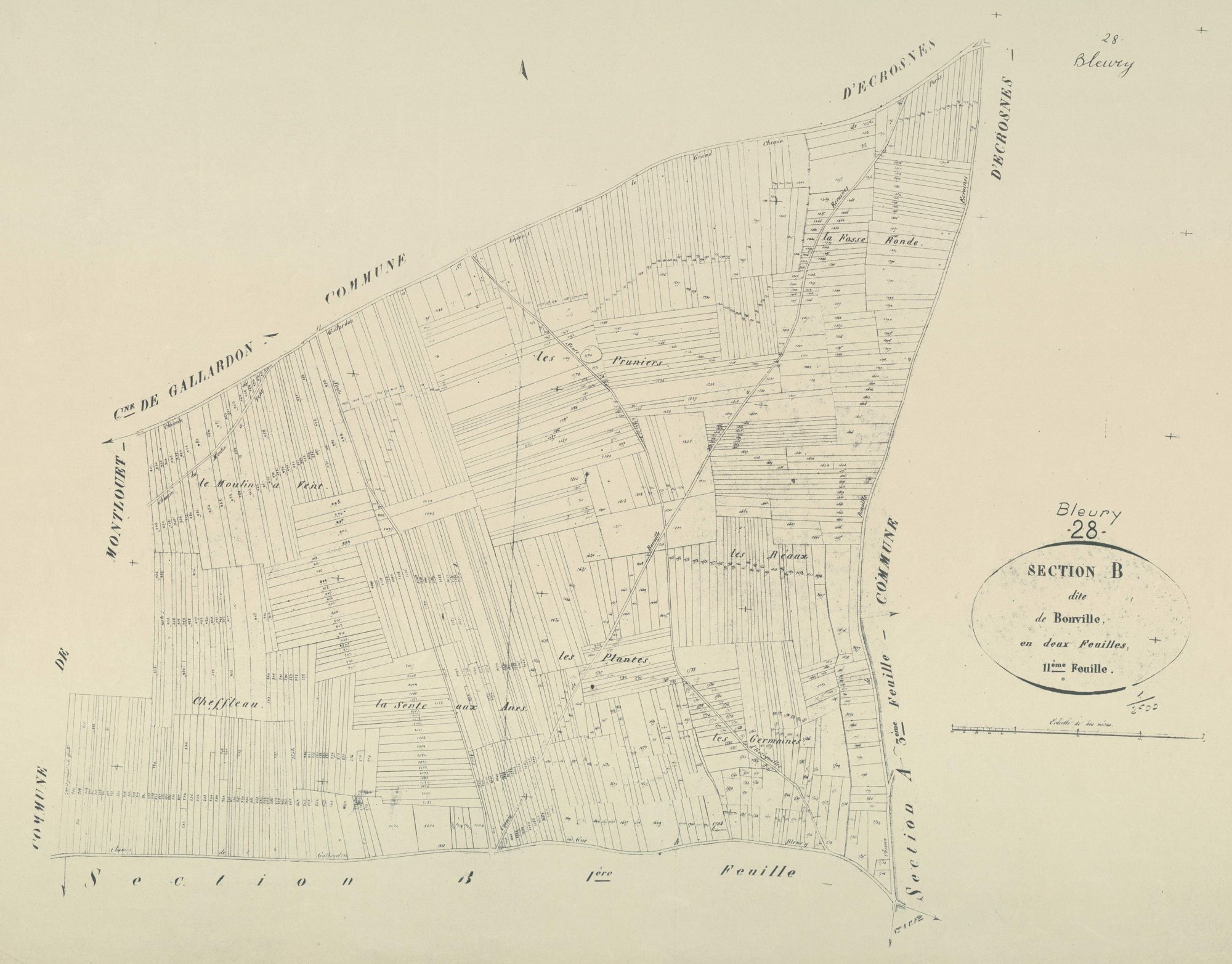 Section B, Bonville, feuille 2.
