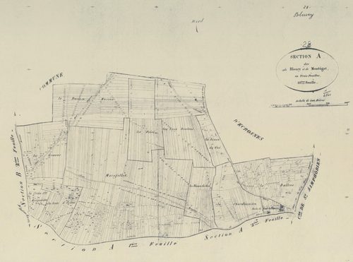 Section A, Bleury et Montégut, feuille 3.