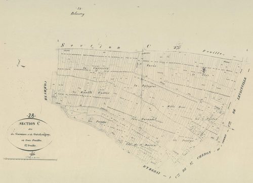 Section C, les Garennes et le Gué de Longroy, feuille 1.
